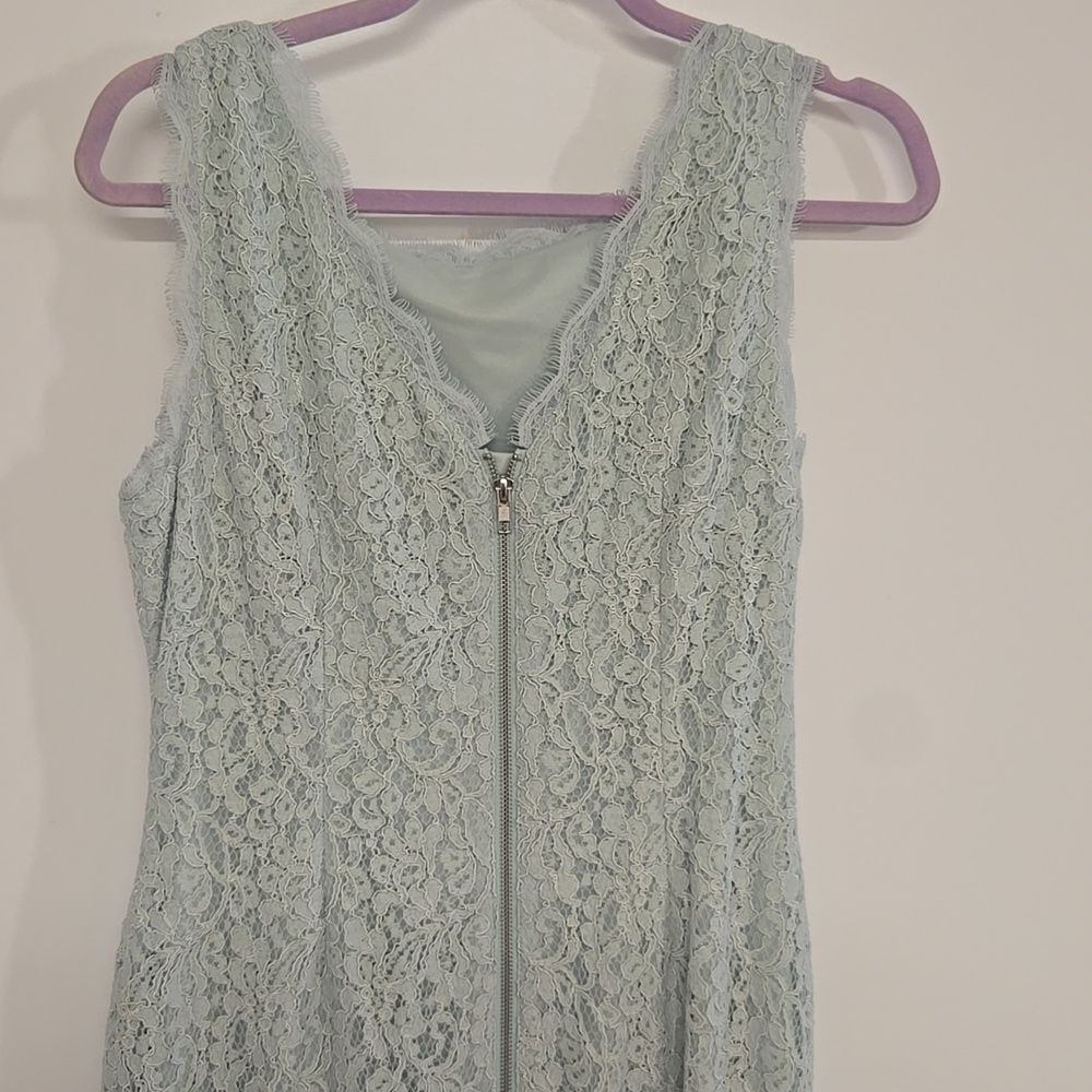 ADRIANA Papell Scalloped Lace Sheath Dress - Picture 6 of 7
